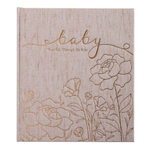 Custom Printing Case Binding Gold Foil Stamping Logo Nature Fabric Cover Baby Journal