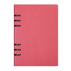 Custom Pink Leatherette 6 Ring Binding Personalized Die Cutting Cover Notebooks