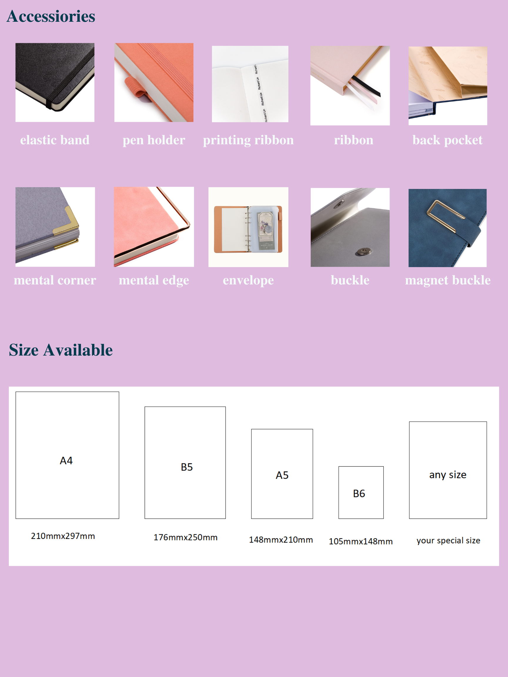 KIAACE Custom Printing A5 Hardcover Purple Self Care Journal Notebooks - Journal - 4