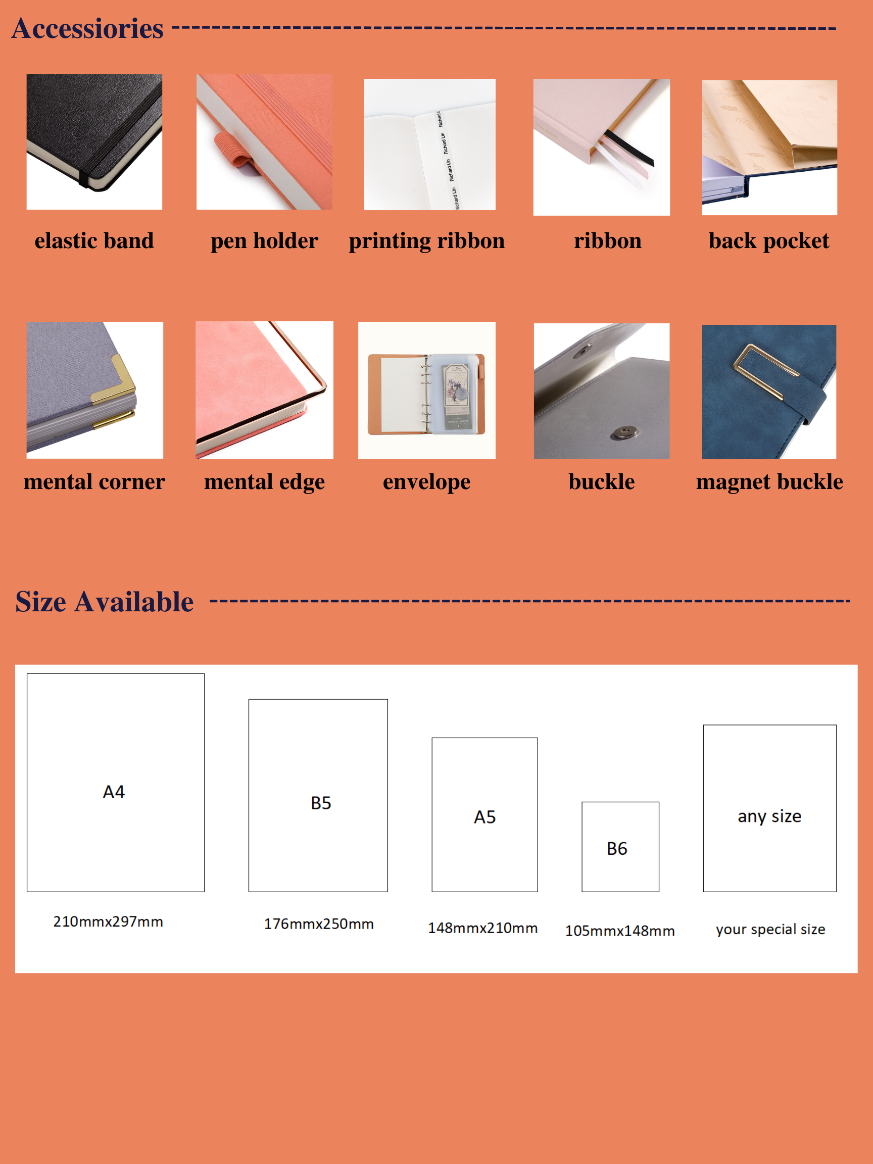 Kiaace Custom Case Binding B6 PU Leather Full Color Printing Weekly Planner - Planner - 4