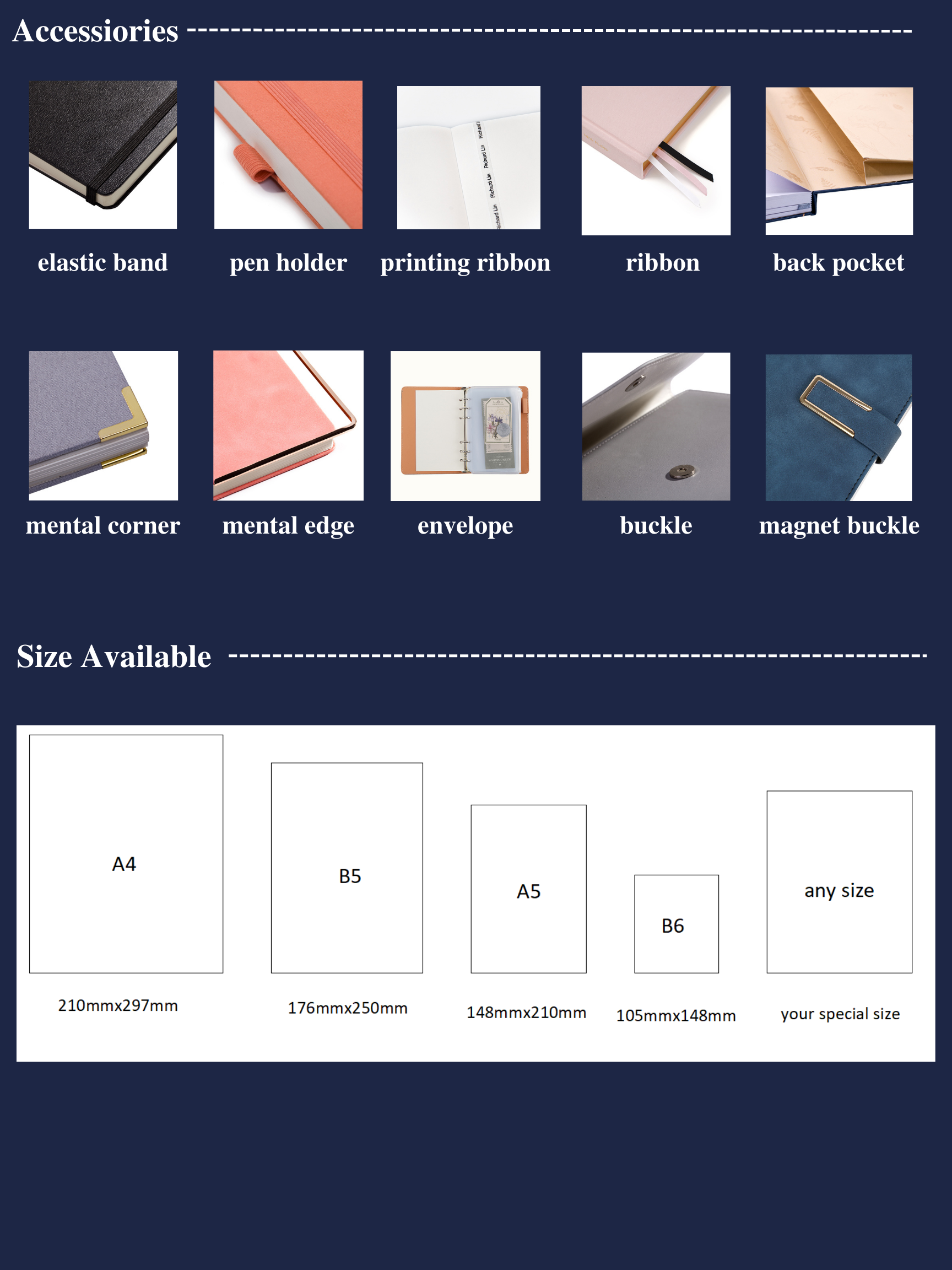 Custom Case Binding A5 Leatherette Business Blank Notebook Gift Set - Notebook - 4