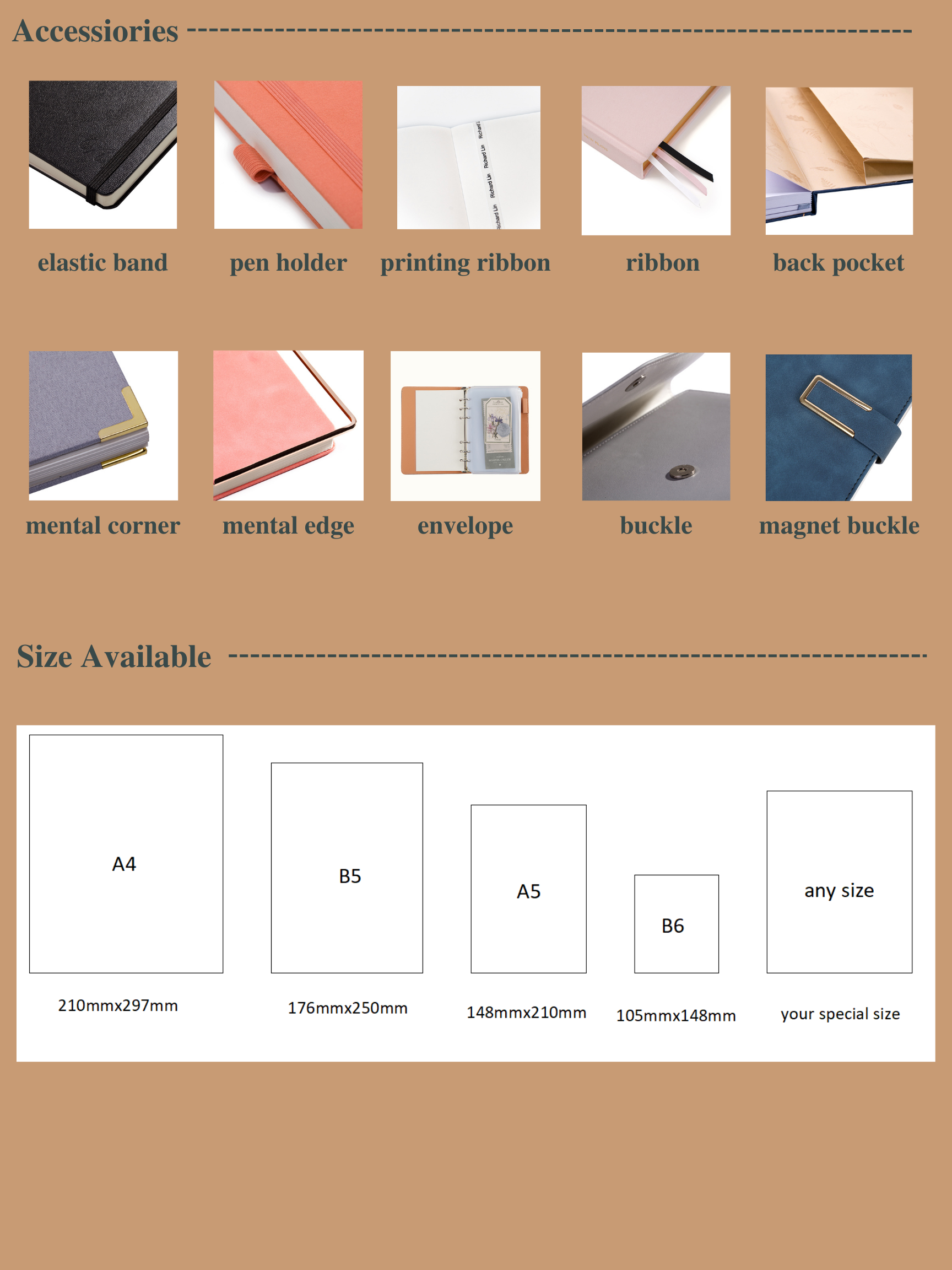 Kiaace Custom Perfect Binding Environmentally Friendly Bamboo Cover A5 Blank Notebook - Notebook - 4