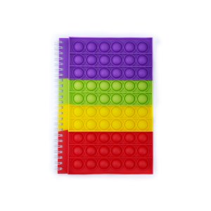 Custom Printing A5 Spiral Soft Pop Push Rubber Cover Lose Stress Notebook
